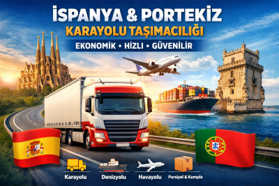 İspanya ve Portekiz Karayolu Taşımacılığı hizmetimizle parsiyel, komple, denizyolu ve havayolu taşımacılığında ekonomik ve hızlı çözümler sunuyoruz. Profesyonel ekip, güçlü filo ve çevreci lojistik anlayışıyla yüklerinizi güvenle Avrupa’ya taşıyoruz.